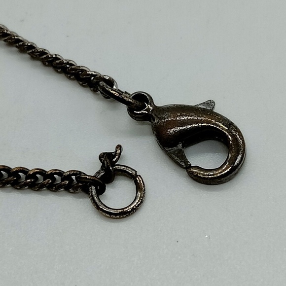 (R901) Chanel Pendant Necklace Silver Reds - Picture 5 of 7